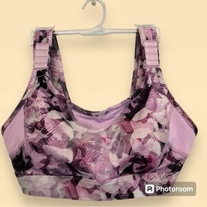 Duluth Trading Company Pink Floral Adjustable Sports Bra Size Small